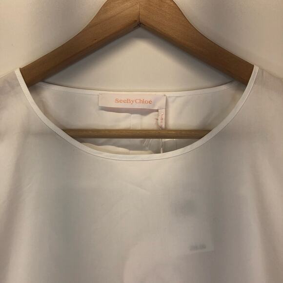 See by Chloe ruffle sleeve shift dress white - size 38 (US 6) - Picture 6 of 14